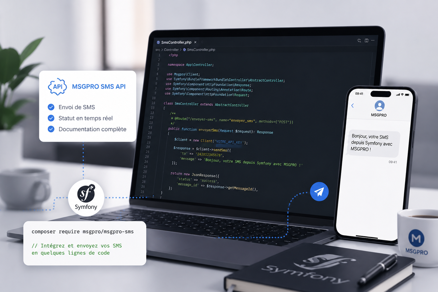 Integrer l API SMS MSG-PRO dans votre application Symfony en 10 minutes