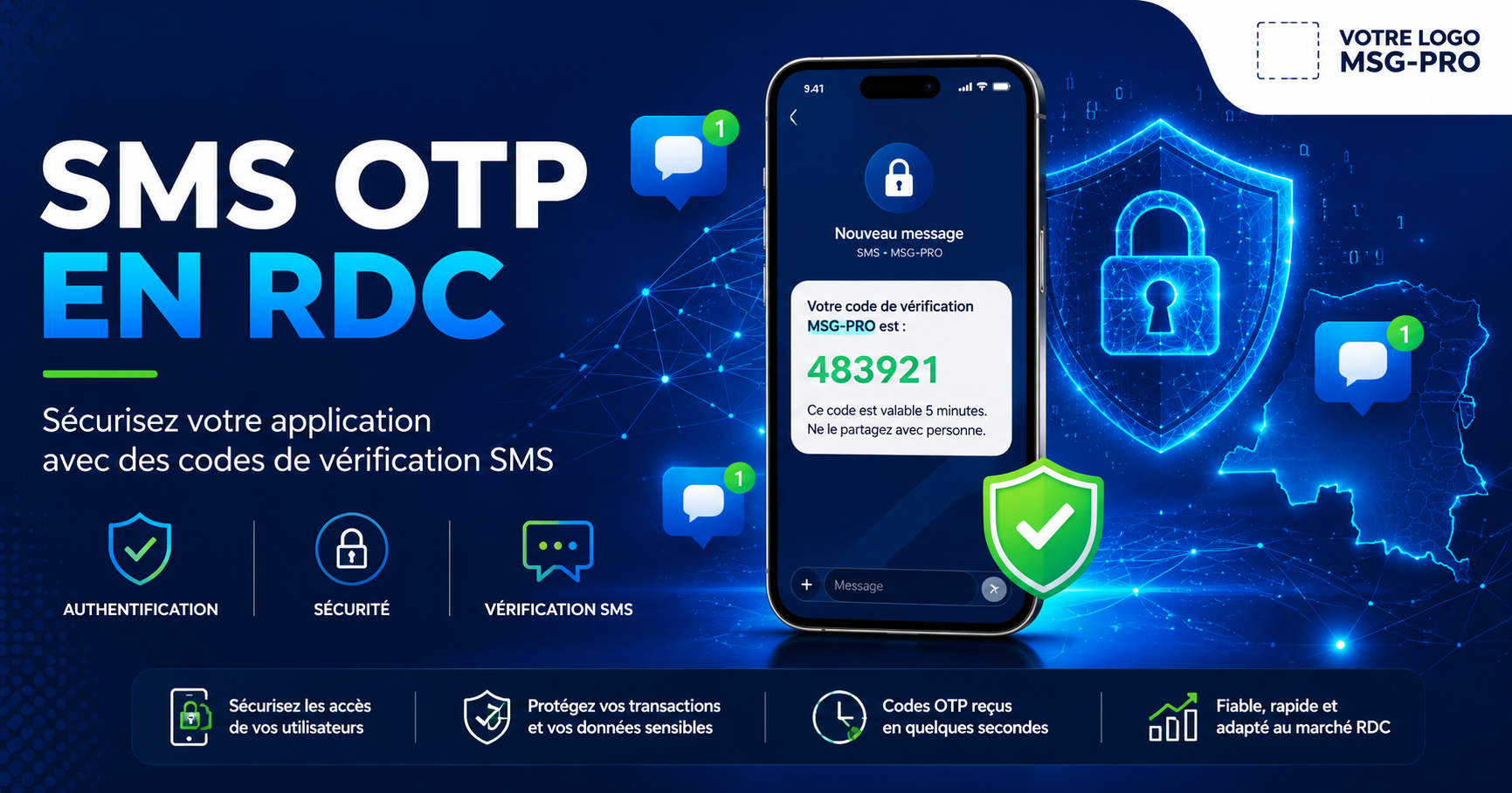 SMS OTP en RDC : securisez votre application avec des codes de verification